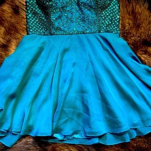 Plus size beaded prom dress